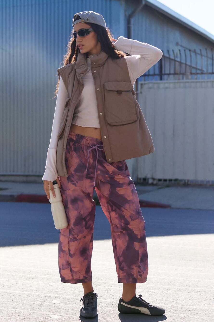 FP Movement In The Wild Printed Pants Violet Cloud Wash Size M